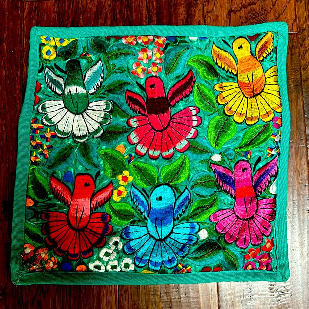 Mexican Embroidered Pillow Cover